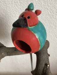 Keramik-Vogelfutterstele